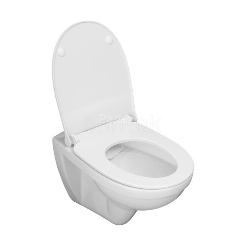 Пэк Santek "Бореаль" rimless подвесной, безободковый унитаз с тонким сиденьем, инсталляция, панель б