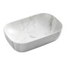 Раковина-чаша Azario 610x410x145 накладная, овальная, светлый мрамор (AZ-2143-P-M831)