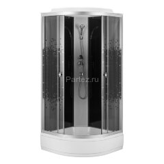 Душевая кабина Loranto 100x100x215 поддон 25 см, 4 мм прозрачное стекло с рисунком &quot;мозайка&quot; (CS-1000-25ТМ/М)