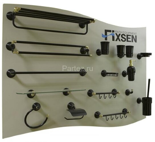 Полка для полотенец Fixsen Luksor, черная (FX-71615B)