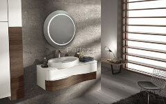 Зеркало AZARIO Лаго-8 Д770 c подсветкой и диммером, сенсорный выключатель, подогрев+Bluetooth (LED-0