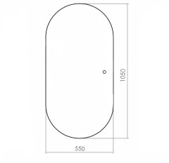 Зеркало AZARIO Viva 550х1050 сенсорный выключатель, универсальное крепление (LED-00002549)