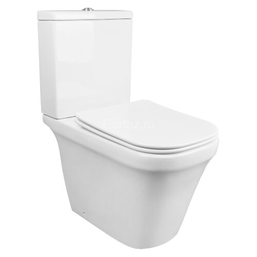 Унитаз-компакт Azario Candy 370х620х780 напольный, безободковый, в комплекте с бачком и сиденьем мик