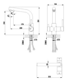 Смеситель для кухни с фильтром Lemark Comfort LM3061 granit