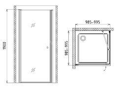 Душевой уголок Gemy New Rockcoco S03161C