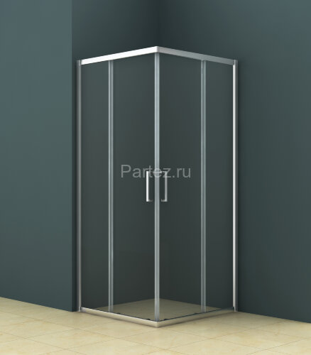 Душевое ограждение Azario SEATTLE 100х100х195 хром, 6мм прозрачное стекло