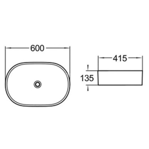 Раковина Azario накладная 600х415х135 белый глянец (AZ-2143P SP)