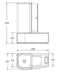 Акриловая ванна Gemy G8040 C L