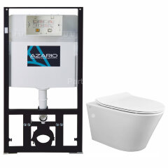 Сет: Инсталляция AZARIO + Унитаз подвесной Creo Ceramique с системой смыва Tornado, в комплекте с бы