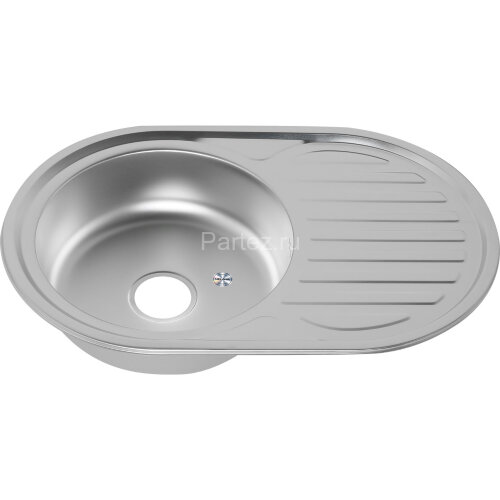Мойка 7750 U N 0,6/160 матовая врез овальная с сифоном (122a NМ*12)