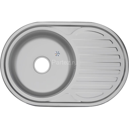 Мойка 7750 U N 0,6/160 матовая врез овальная с сифоном (122a NМ*12)