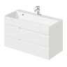 Комплект тумба Итана Sky 100 (1001х451х520) подвесная, с раковиной Clarissa 100, белый глянец (CS000