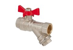 Кран шаровой с косым фильтром 1/2&quot; в-в баб. VALTEC