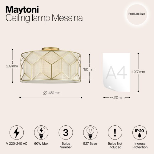 Потолочная люстра Maytoni H223-PL-03-G