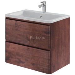Комплект тумба Итана Roberto 70 (700х453х606) подвесная, с раковиной Adel 70/Adelina 70, акация темн