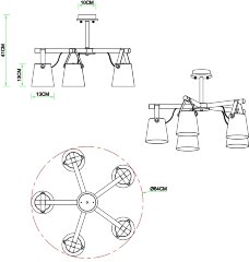 Потолочная люстра Arte Lamp A7032PL-5WH