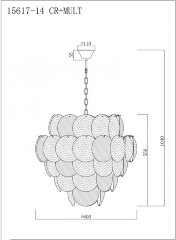 Подвесная люстра iLamp 15617-14 CR+MULT