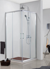 Душевое ограждение Azario GREENWOOD 800х800х1850, БЕЗ ПОДДОНА, прозрачное стекло 6 мм, цвет профиля серебро (AZ-NNE1142 800)