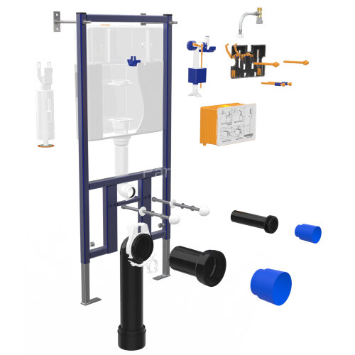 Сет LORANTO Инсталляция с круглой кнопкой белая глянцевая + унитаз CANTO с сиденьем микролифт (4501+