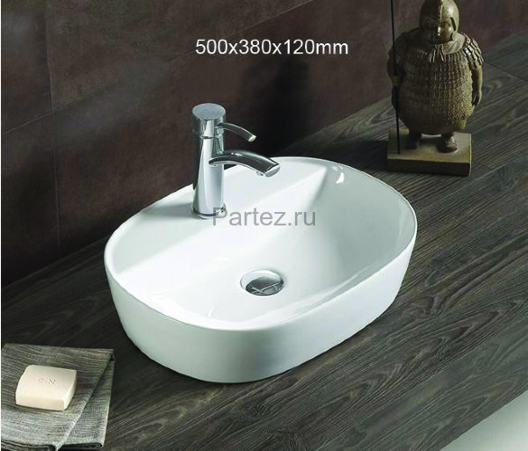 Раковина накладная Azario 500х380х120 овальная, белый (AZ-2202 SP)