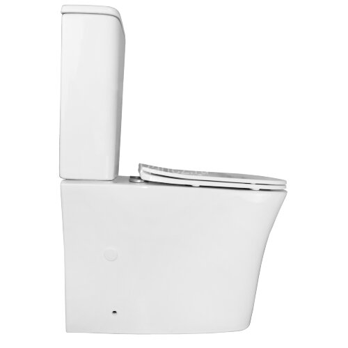 Унитаз-компакт Azario ANTEO SQUARE 385х630х820 напольный, безободковый, с быстросъемным сиденьем мик