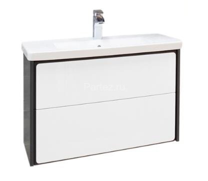 Z_RONDA Модуль д/раковины 800 мм, белый глянец/антрацит (подходит раковина Gap)