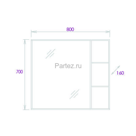 Зеркало-шкаф Onika Тимбер 80.00 Универсальный, Дуб сонома (208091)