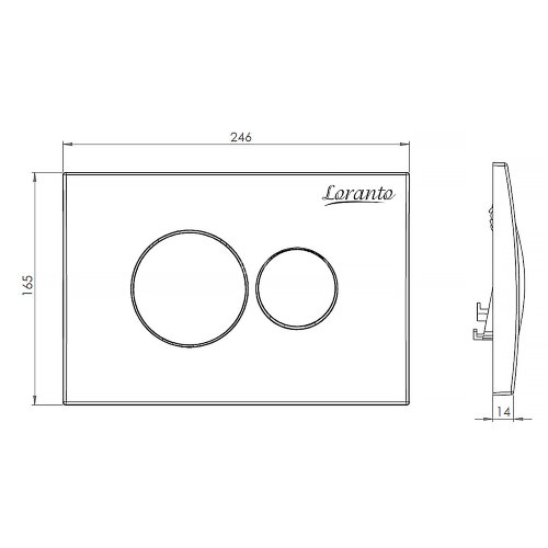Кнопка смыва Loranto механическая, двойная, хром матовый