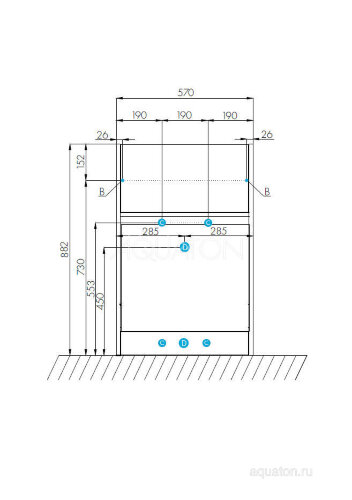 Тумба для раковины AQUATON Лондри 60 под стиральную машинку, белая (1A235901LH010)