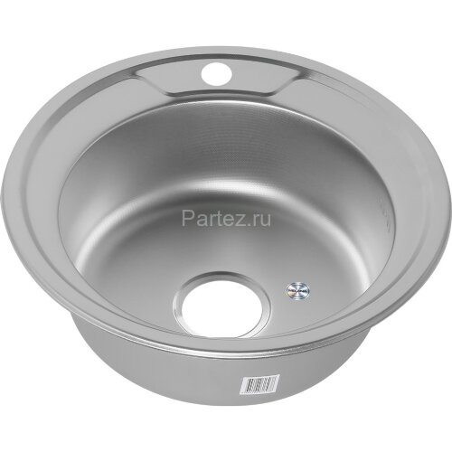 Мойка 490 MELANA 0,8/180 ДЕКОР врезная круглая с сифоном (090D ta *15)