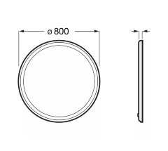 Зеркало AZARIO Classico Cerchio 800х800 влагостойкое с подсветкой, сенсорный выключатель с функцией 