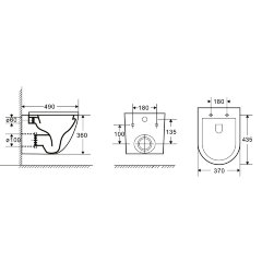 Унитаз подвесной Azario Grado 490х370х360 безободковый с сиденьем микролифт, черный матовый (AZ-0046