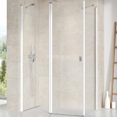 Душевая дверь Ravak CHROME распашная 80х195, толщина полотна 6мм универсальная, цвет профиля белый