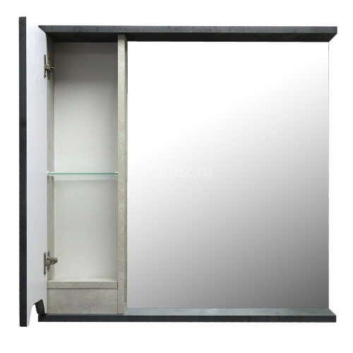 Зеркало-шкаф Loranto Florena 70 700х135х600 левый, темный бетон (CS00090036)