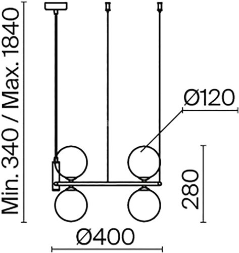 Подвесной светильник Maytoni MOD013PL-04BS1
