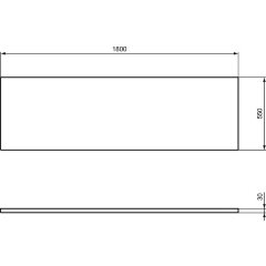 Фронтальная панель 1800 для прямоугольной ванны Ideal Standard i.life, акрил, белый (T478601)
