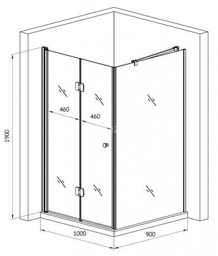 Душевой уголок Gemy Dutch Windmill S37193D-D90