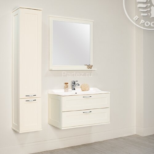 Пенал подвесной AQUATON Леон с корзиной для белья, дуб белый (1A186503LBPS0)