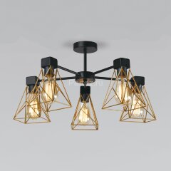 Потолочная люстра Eurosvet 70107/5 черный/латунь