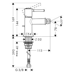14120000 Talis Classic Смеситель для биде, однорычажный