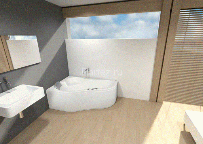 Ванна акриловая Santek Ибица 150х100, правая, белая