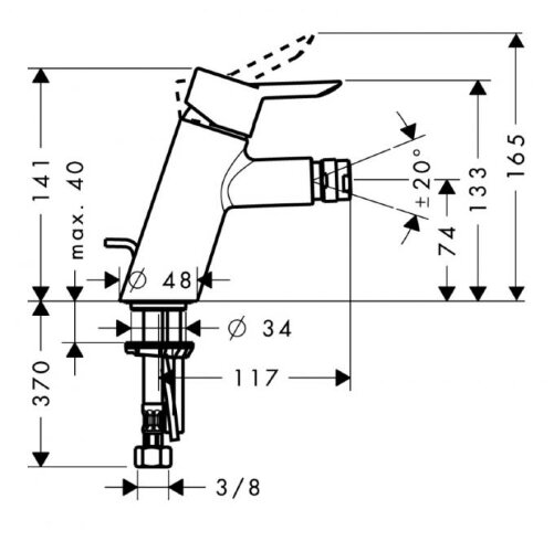 31721000 ХХ Focus S Смеситель для биде, однорычажный