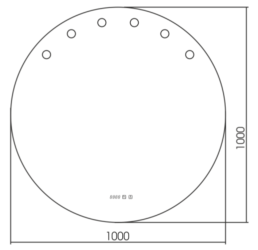 Гримерное зеркало AZARIO Nicole d1000 c подсветкой и диммером, сенсор выкл, смена цвета, 6 ламп в ко