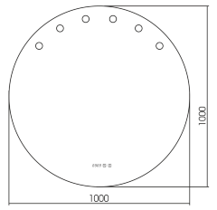 Гримерное зеркало AZARIO Nicole d1000 c подсветкой и диммером, сенсор выкл, смена цвета, 6 ламп в ко