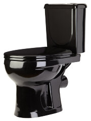 Унитаз-компакт Ирида Стандарт горизонтальный выпуск, с сиденьем, черный (40374110402)