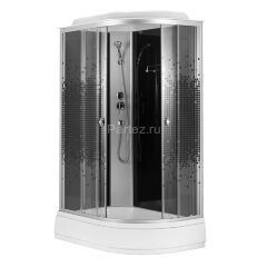 Душевая кабина Loranto 120x80x215 левая, поддон 25 см, 4 мм прозрачное стекло с рисунком &quot;мозайка&quot; (CS-1200-25ТМ/М L)