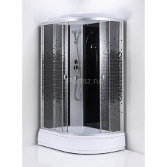 Душевая кабина Loranto 120x80x215 левая, поддон 25 см, 4 мм прозрачное стекло с рисунком &quot;мозайка&quot; (CS-1200-25ТМ/М L)