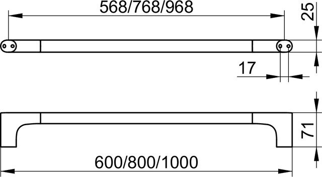 Полотенцедержатель Keuco Edition 400 60 см, хром (11501010600)