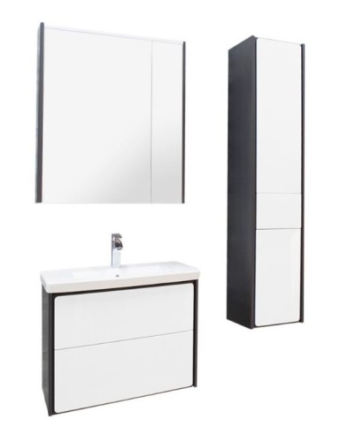 Z_RONDA Шкаф-колонна левый, белый глянец/антрацит