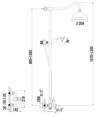Смеситель Lemark Villa LM4860B для душа